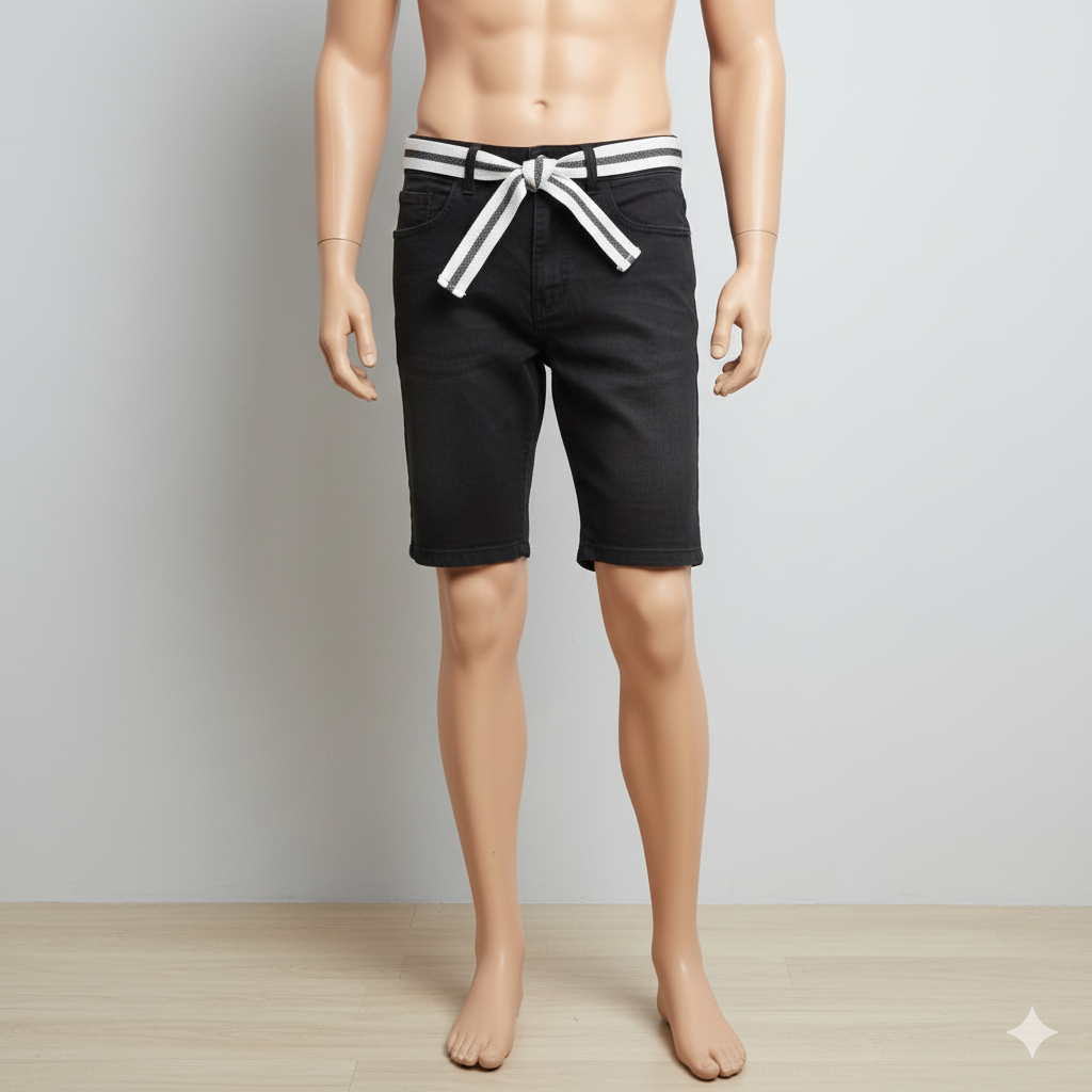 Men’s Black Denim Shorts