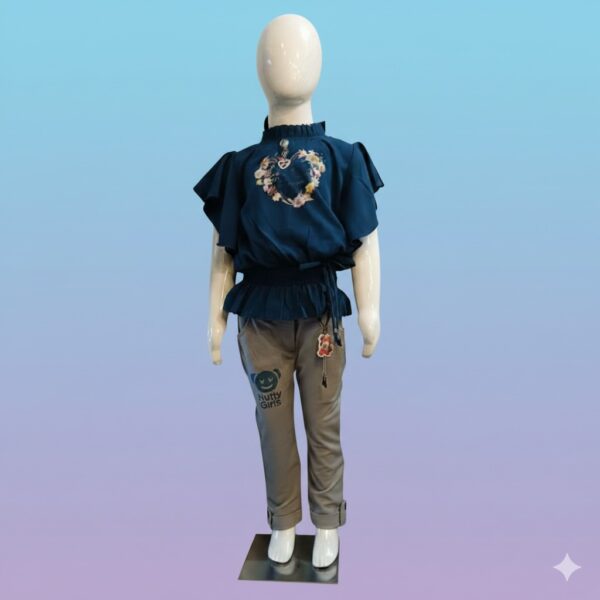 Kids' Floral Top & Pants Outfit